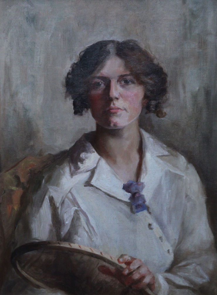 Portrait of a Female Tennis Player by E Turner Hill Richard Taylor Fine Art