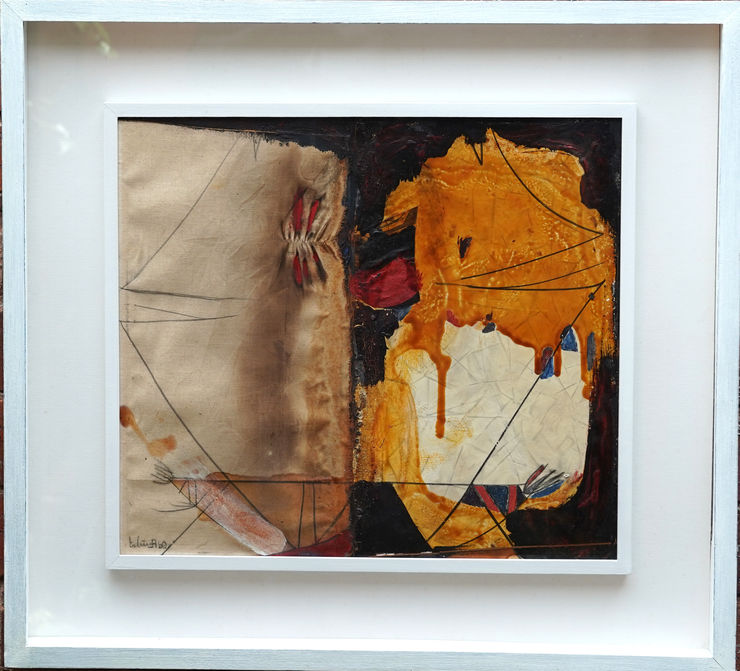 Danish Ochre Abstract by Erling Andersen at Richard Taylor Fine Art