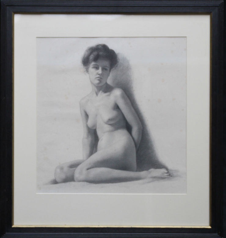 Edwardian Self Portrait Drawing by Estella Canziani at Richard Taylor Fine Art