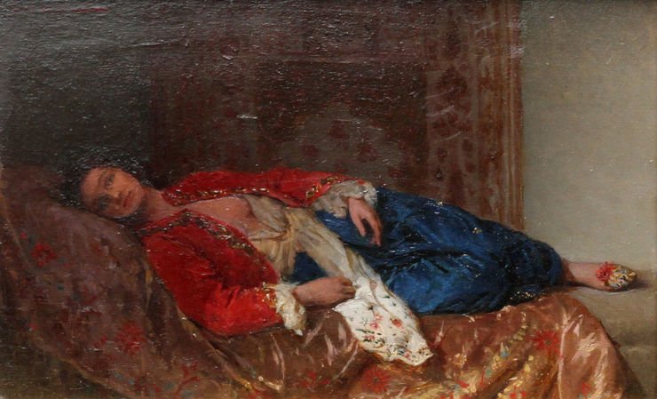 Victorian Orientalist Nude Portrait by Ettore Cercone Richard Taylor Fine Art