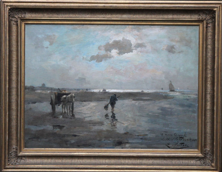 Dutch Shrimpers 19thC Impressionist Oil  Painting by Evert Pieters Available at Richard taylor Fine Art