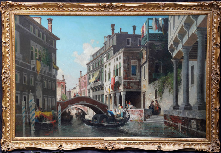 French Venetian Landscape by Germain Fabius Brest at Richard Taylor Fine Art