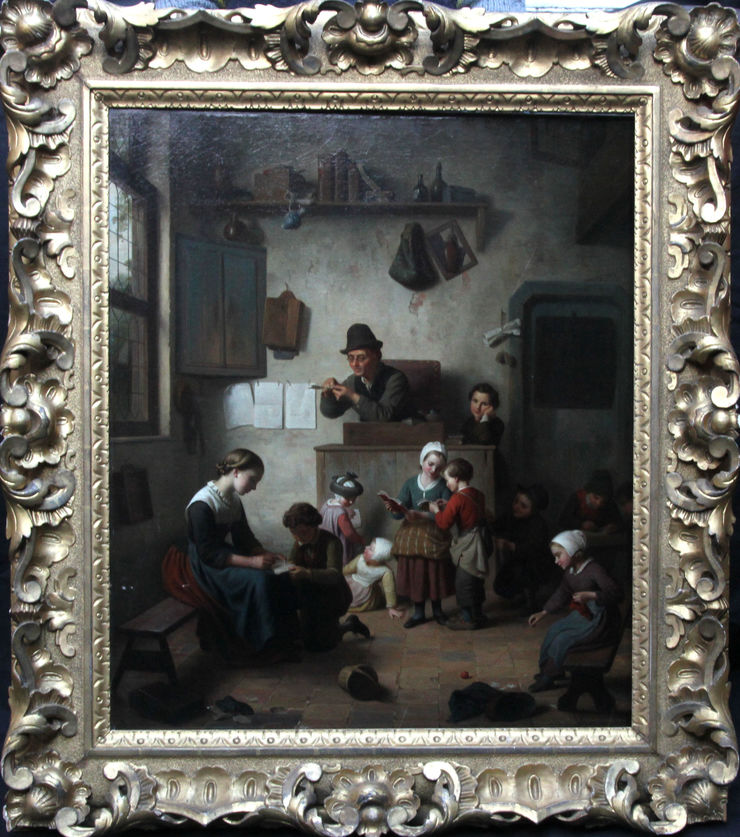 School Room interior oil painting by Ferdinand de Braekeleer at Richard Taylor Fine Art