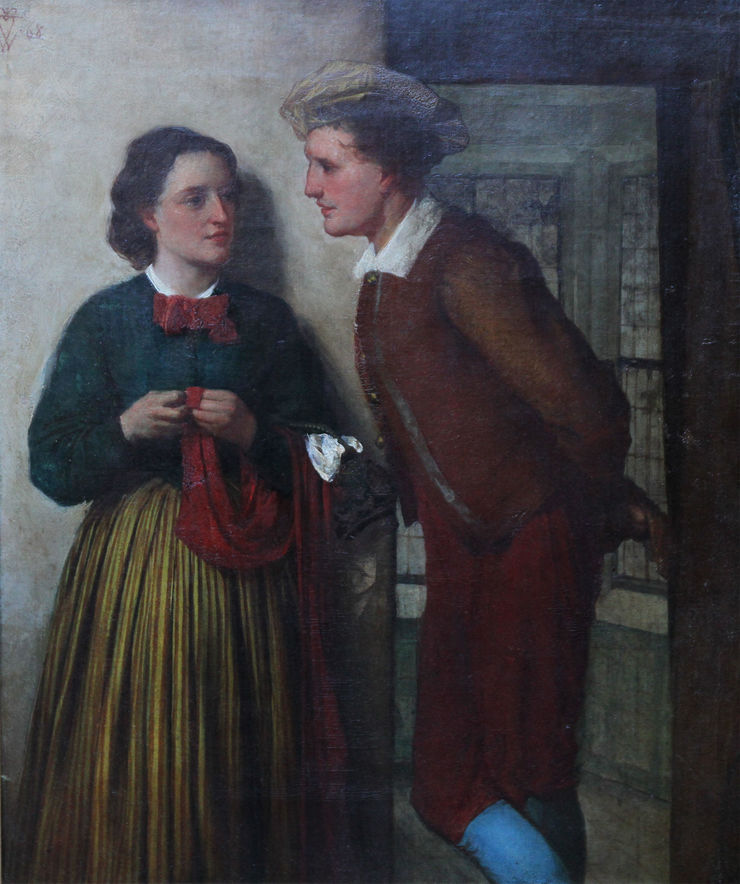 Victorian Scottish Genre of a Couple by William Fettes Douglas Richard Taylor Fine Art