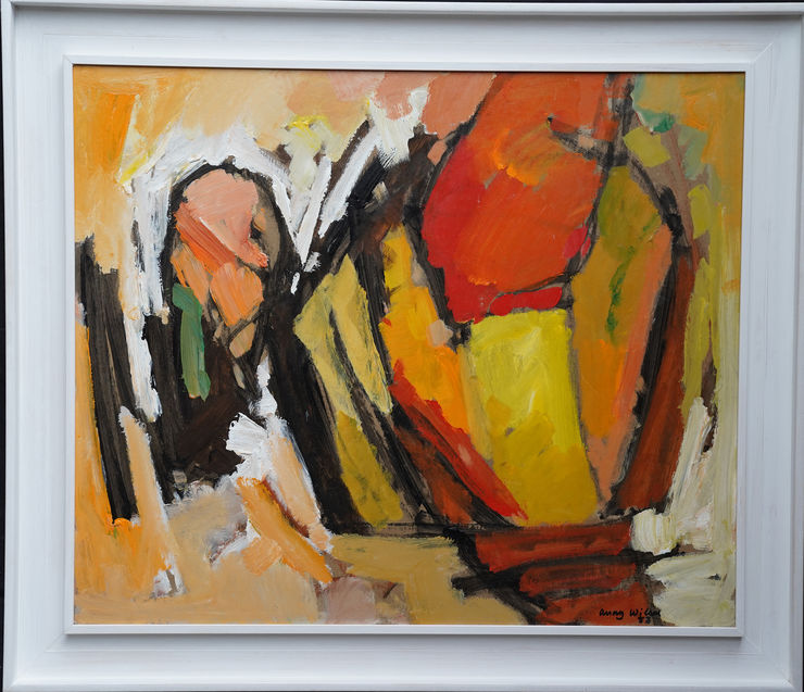 British Abstract Orange Yellow by Frank Avray Wilson at Richard Taylor Fine Art