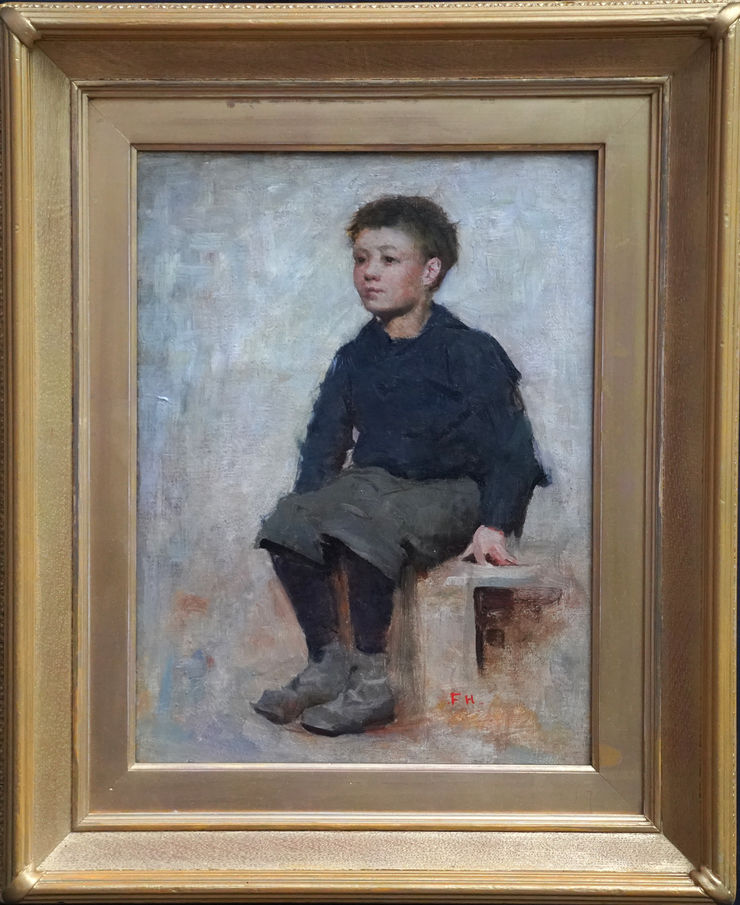 British Impressionist Portrait of a Boy by Frank Holl Richard Taylor Fine Art