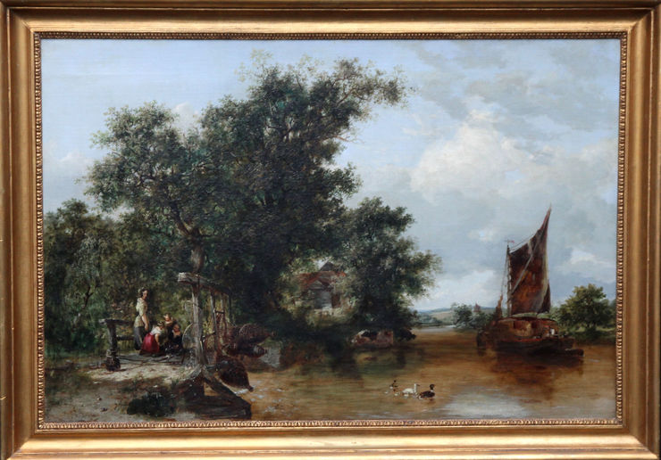 Pulling the Creels British Victorian Landscape by Frederick Waters Watts available at Richard Taylor Fine Art