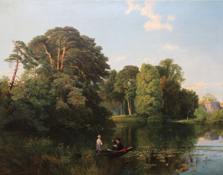 British Victorian landscape oil painting by Frederick William Hulme available at Richard Taylor Fine Art