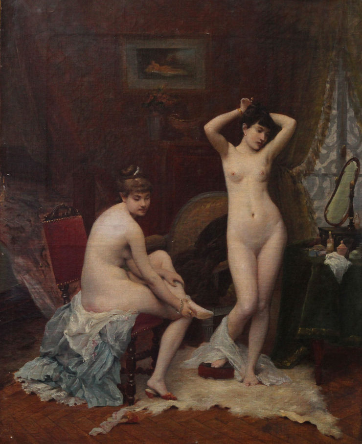 Jules Scalbert Nude Women in Boudoir Richard Taylor Fine Art