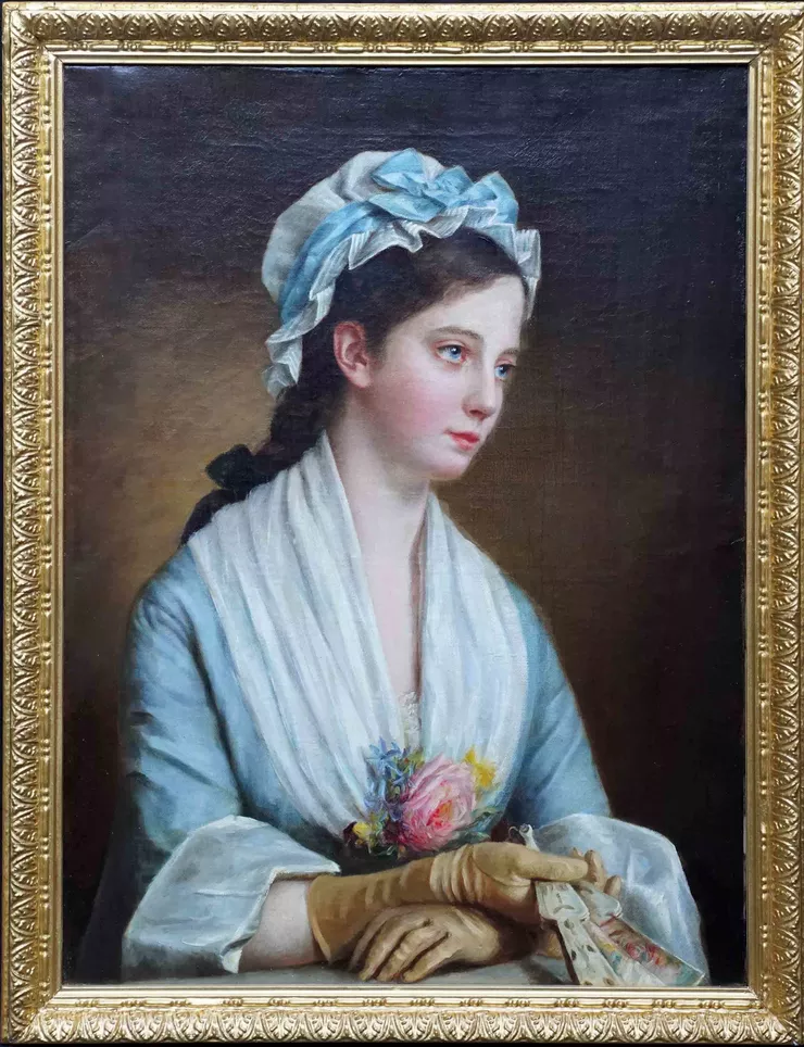 French Victorian Portrait of Lady by unknown artist at Richard Taylor Fine Art