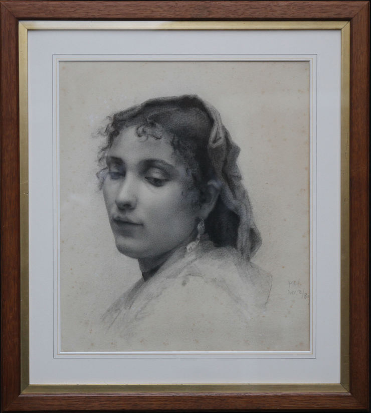 French Naturalistic Portrait of a Lady by French School at Richard Taylor Fine Art