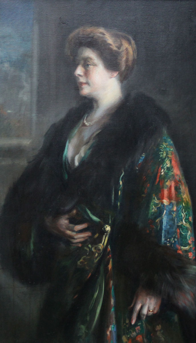 Edwardian Portrait of a Woman in Fur Gown by Garreta Richard Taylor Fine Art