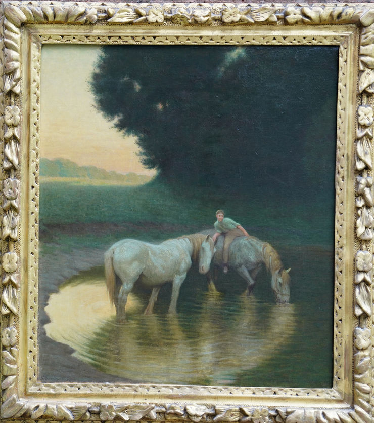 British Victorian Landscape with Horses by George Gasgoyne at Richard Taylor Fine Art
