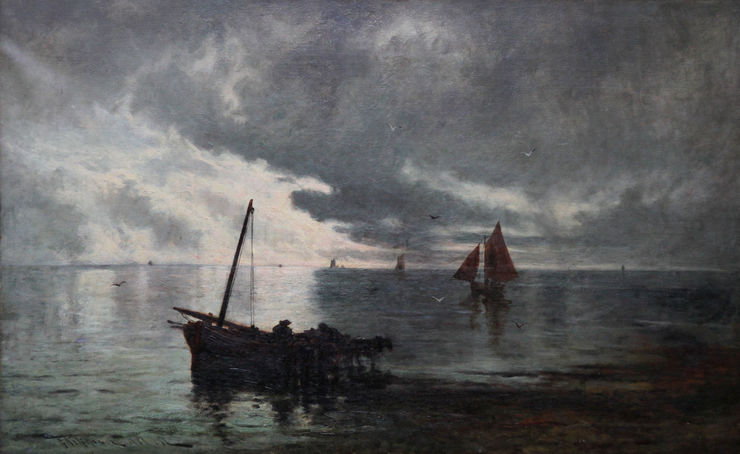 Scottish Victorian Seascape Unloading the Catch by George Aikman Richard Taylor Fine Art