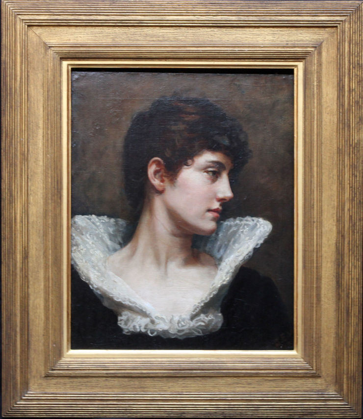 Pre-Rapaelite Female Portrait by Gerald Edward Wellesley at Richard Taylor Fine Art