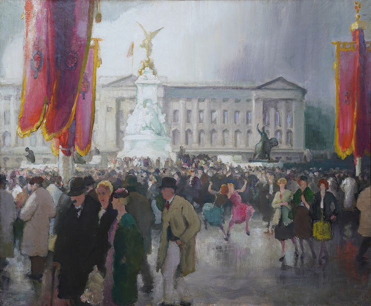 British 1950's Buckingham Palace Celebrations by Gerald Spencer Pryse  Richard Taylor Fine Art