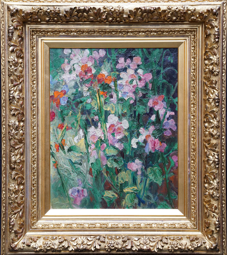 British Floral of Sweet Peas by Gerald Spencer Pryse at Richard Taylor Fine Art