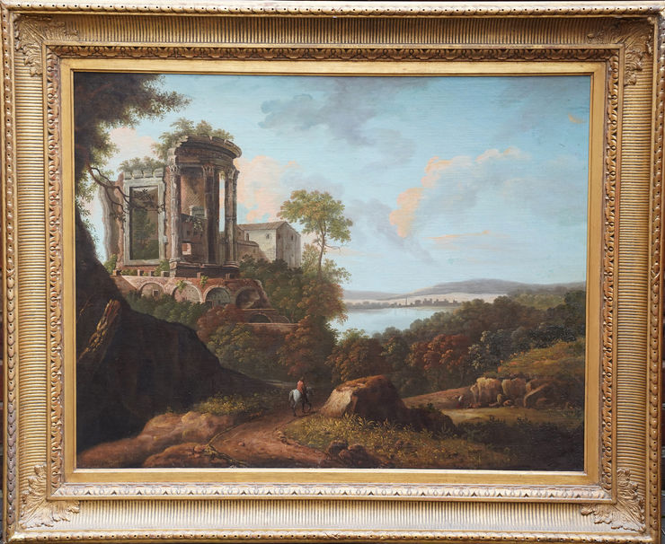 Italian Landscape with Temple, Tivoli by Giovanni Panini at Richard Taylor Fine Art