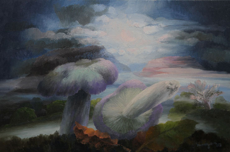 Landscape with Mushrooms ll by Glyn Morgan Richard Taylor Fine Art
