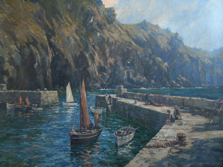 British 1921 exhibited Marinescape by Gordon Crosby Richard Taylor Fine Art