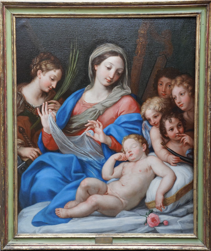 Old Master Portrait of Madonna and Child by Giuseppe Chiari at Richard Taylor Fine Art