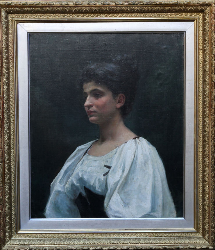 Portrait of a Breton Woman by Welsh artist Gwenny Griffiths at Richard Taylor Fine Art