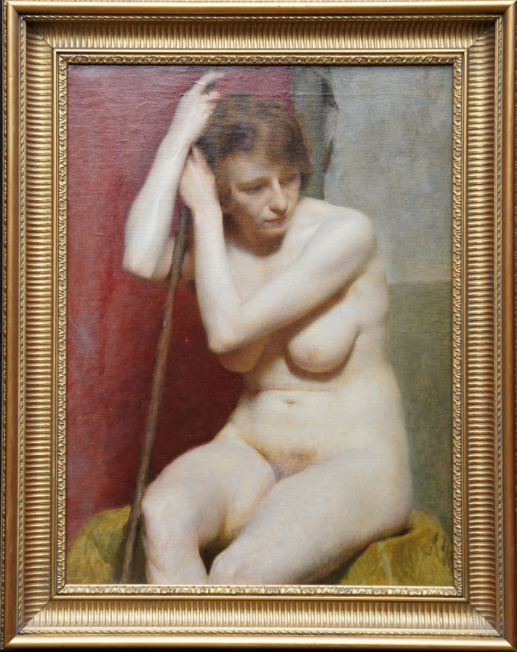 Thirties Seated Nude Portrait by Harold Knight circle at Richard Taylor Fine Art