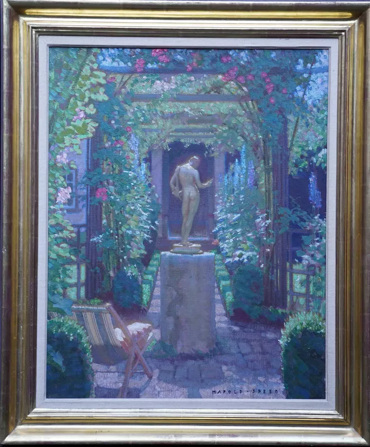 British Impressionist Garden by Harold Speed at Richard Taylor Fine Art