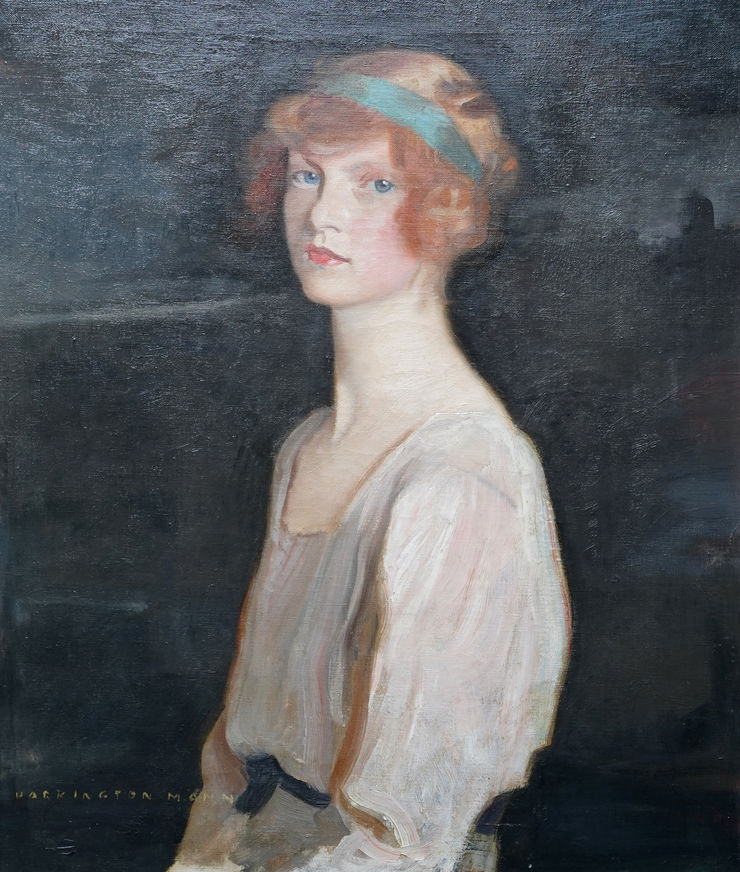Scottish Twenties Female Portrait by Harrington Mann  Richard Taylor Fine Art