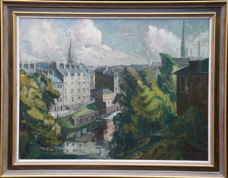 Scottish Glasgow Townscape by Harry Jefferson Barnes at Richard Taylor Fine Art