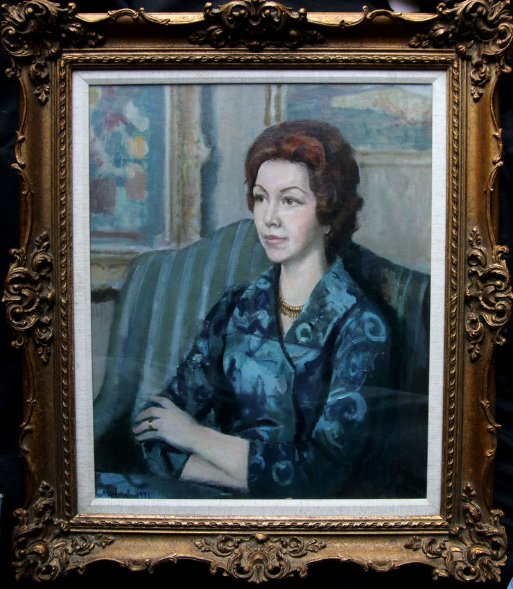 Portrait by Harry Rutherford Manchester Academy president at Richard Taylor Fine Art