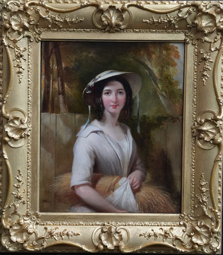 British Portrait of a Lady Harvester by Henry Room at Richard Taylor Fine Art