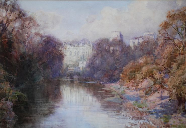 Warwick Castle watercolour by Henry Charles Brewer    Richard Taylor Fine Art