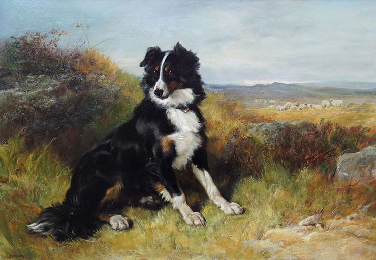 British Victorian Portrait of Dog in a Landscape by Heywood Hardy at  Richard Taylor Fine Art