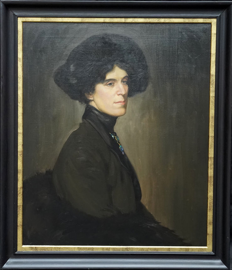 British Portrait of Suffragette Blanche Stuchbury by Howard Somerville at Richard Taylor Fine Art