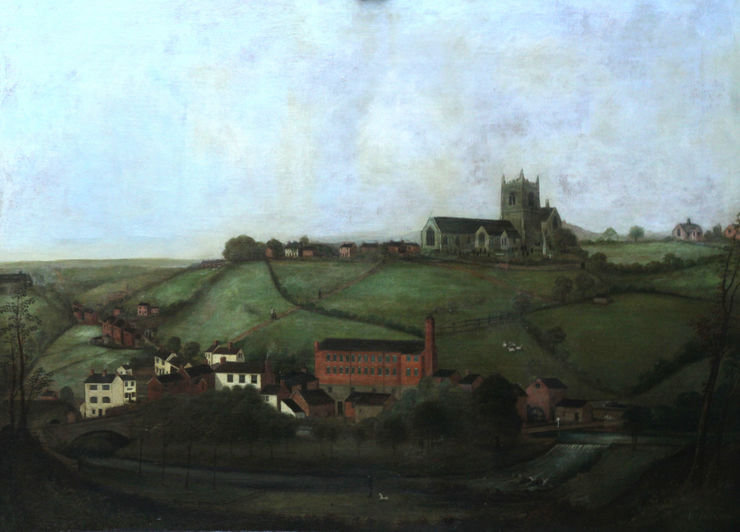 Isaac Findler - Industrial Mill Landscape - Cheddleton Church - Richard Taylor Fine Art