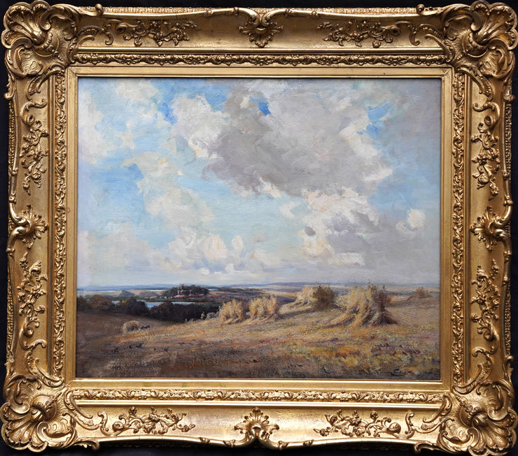 Scottish Harvest Landscape by J A Henderson Tabert at Richard Taylor Fine Art