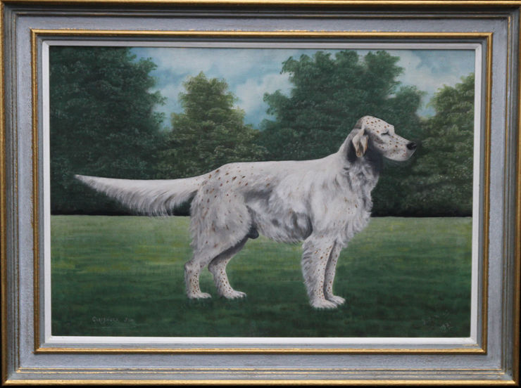 Portrait of an English Setter Dog by J C Wilson at Richard Taylor Fine Art