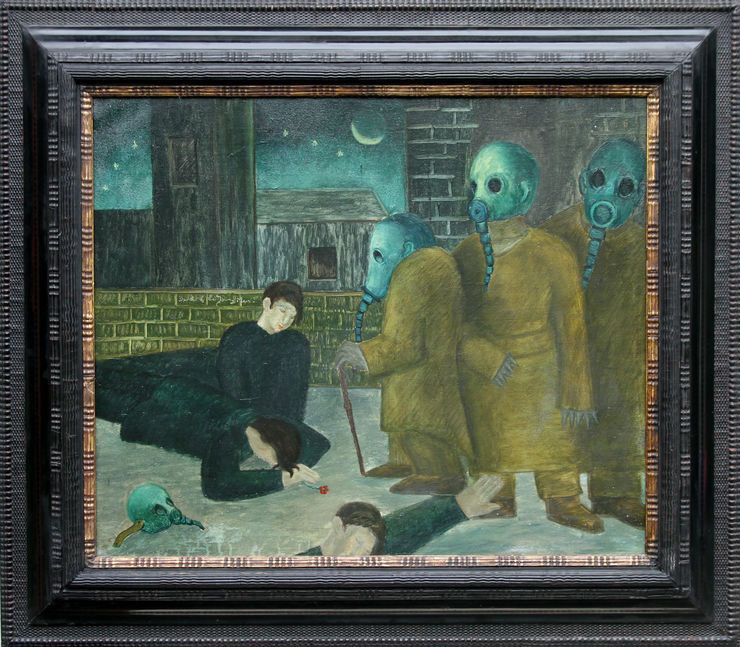 British Surrealist oil painting by Jack Sassoon at Richard Taylor Fine Art