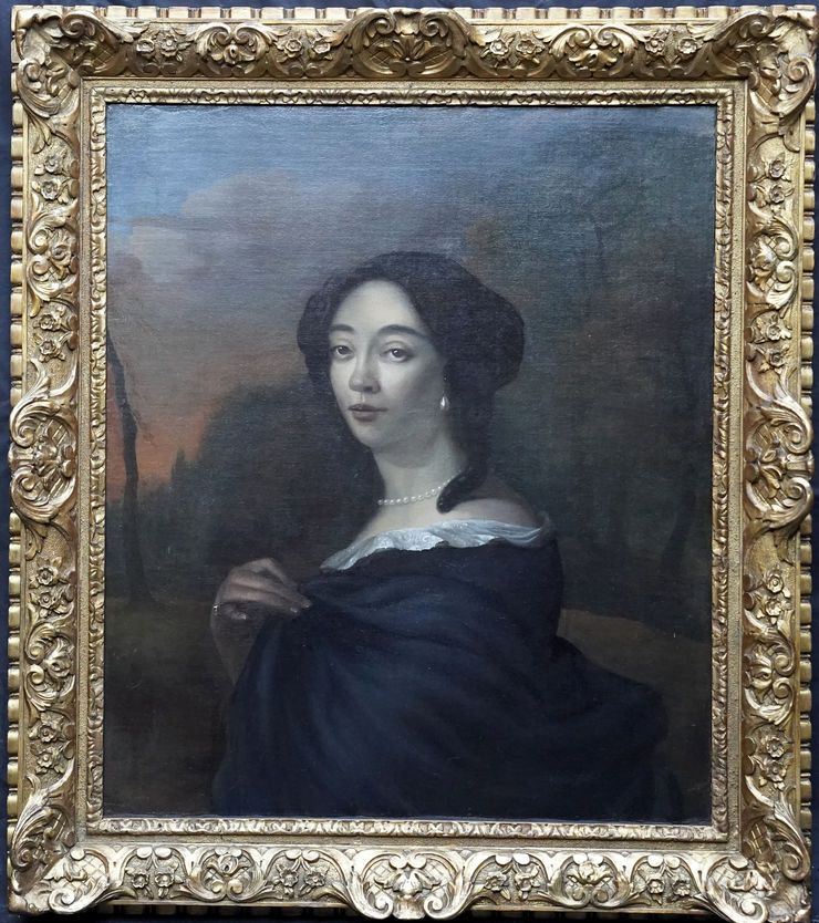 Flemish Portrait of Anna De Hooghe by Jacob Ferdinand Voet  at Richard Taylor Fine Art