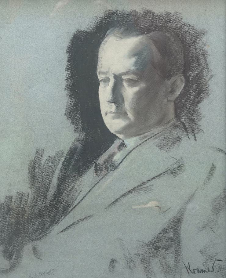 Jewish 1920's Male Portrait by Jacob Kramer Richard Taylor Fine Art