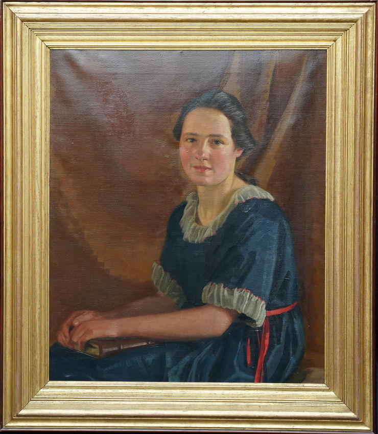 British Female Portrait by James P Barraclough at Richard Taylor Fine Art