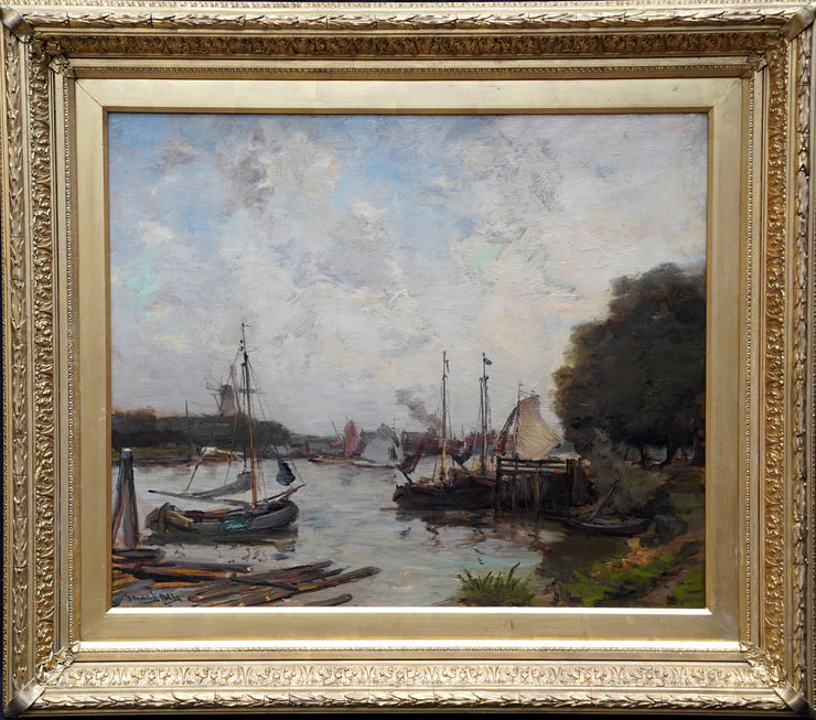 Scottish Harbour Seascape by James Campbell Noble at Richard Taylor Fine Art