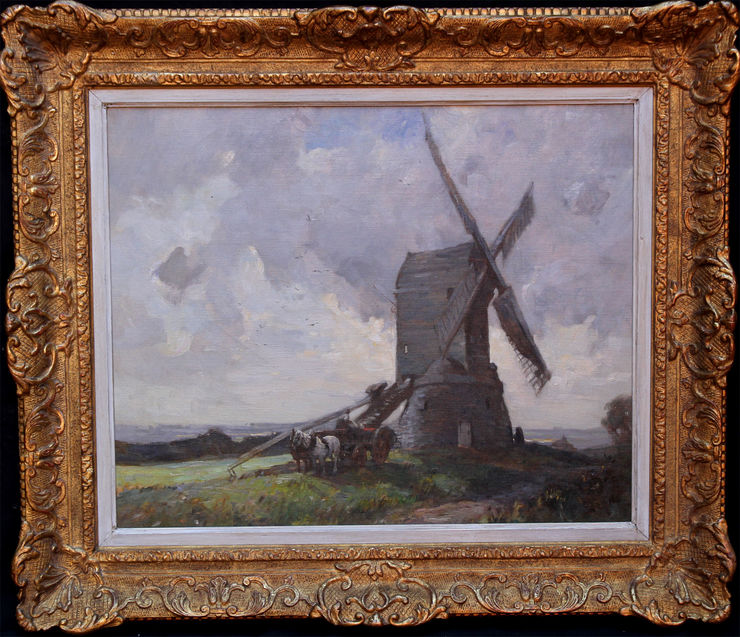 Wrawby Mill Lincolnshire by British Impressionist James Wallace at Richard Taylor Fine Art