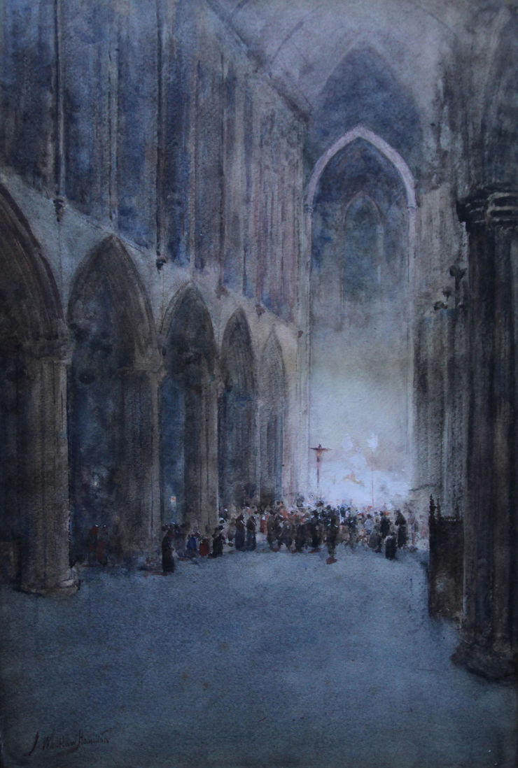 Glasgow Cathedral by watercolour artist James Whitelaw Hamilton Richard Taylor Fine Art