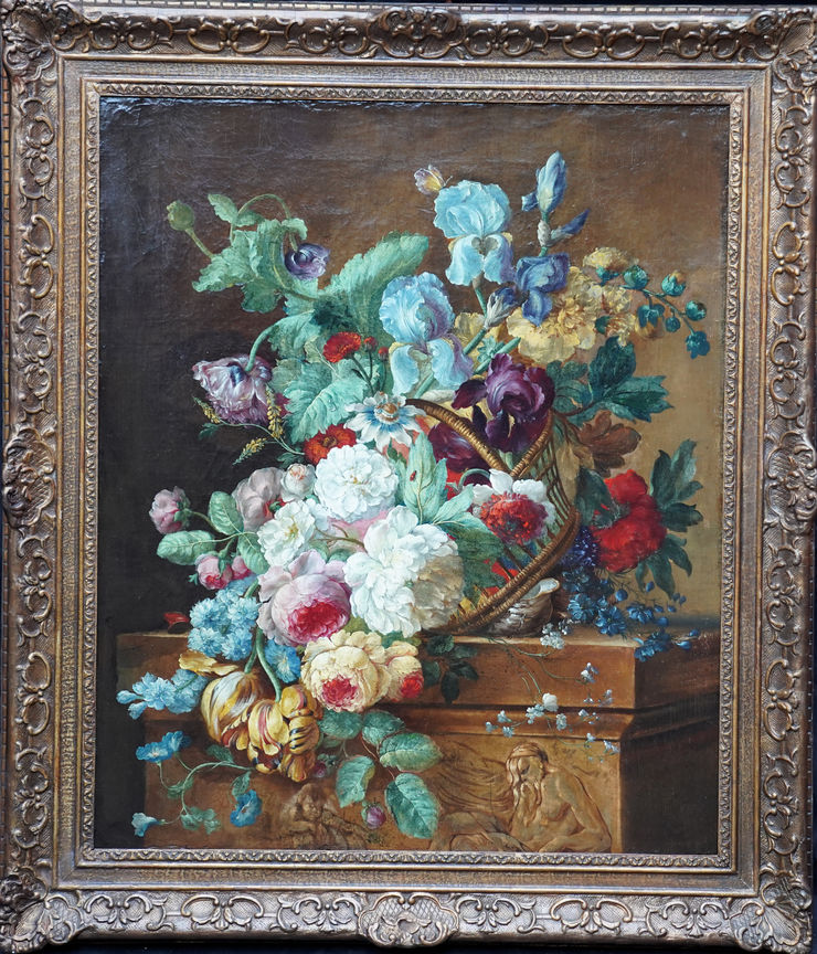 Dutch Floral Still Life  by Jan Van Huysum follower at Richard Taylor Fine Art