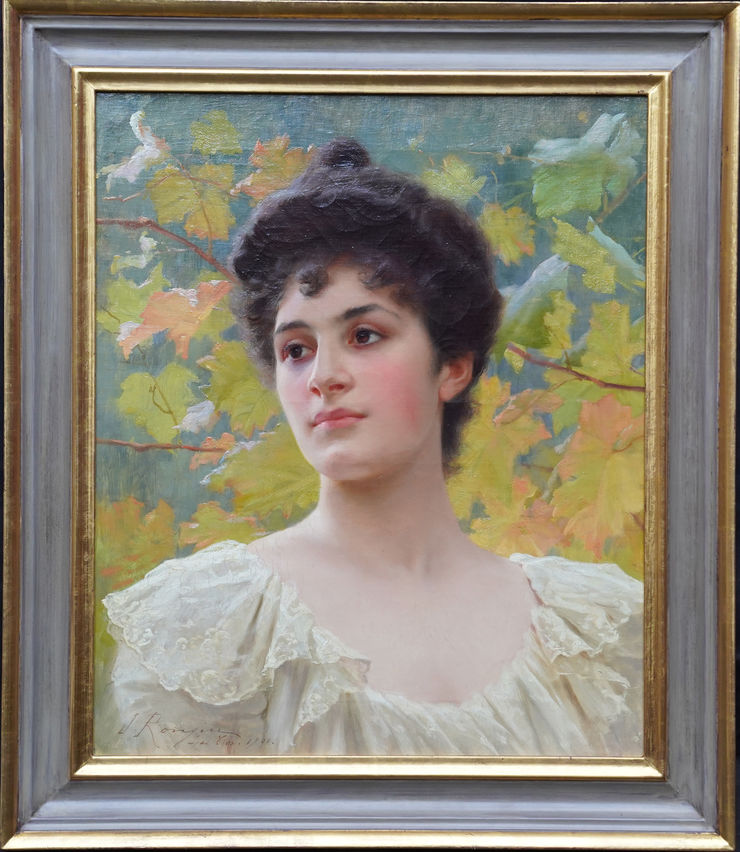French Portrait of a Lady by Jean Rongier at Richard Taylor Fine Art