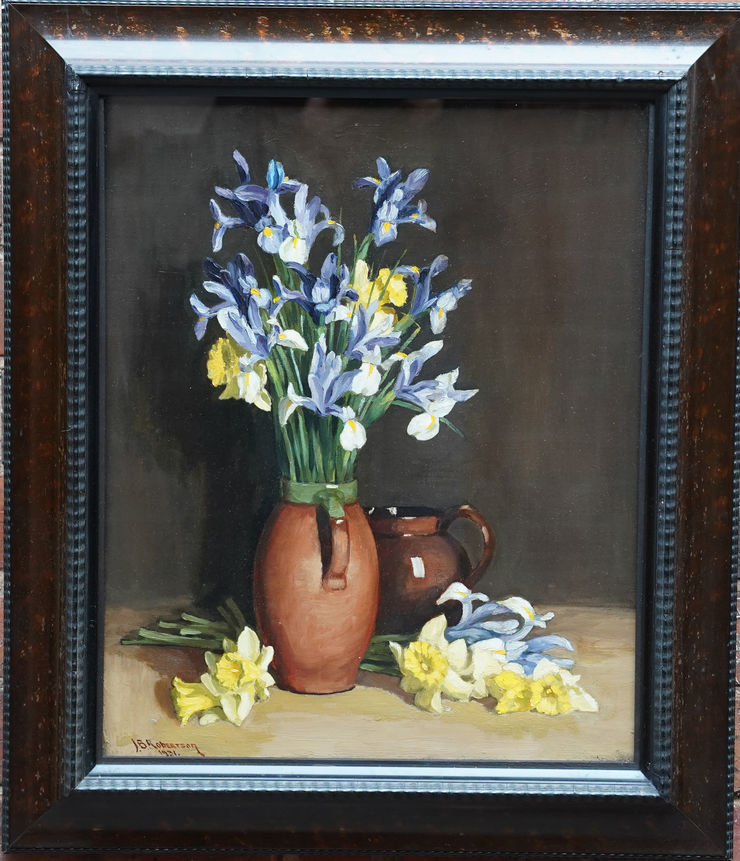 Scottish Still Life Floral by John B Robertson at Richard Taylor Fine Art