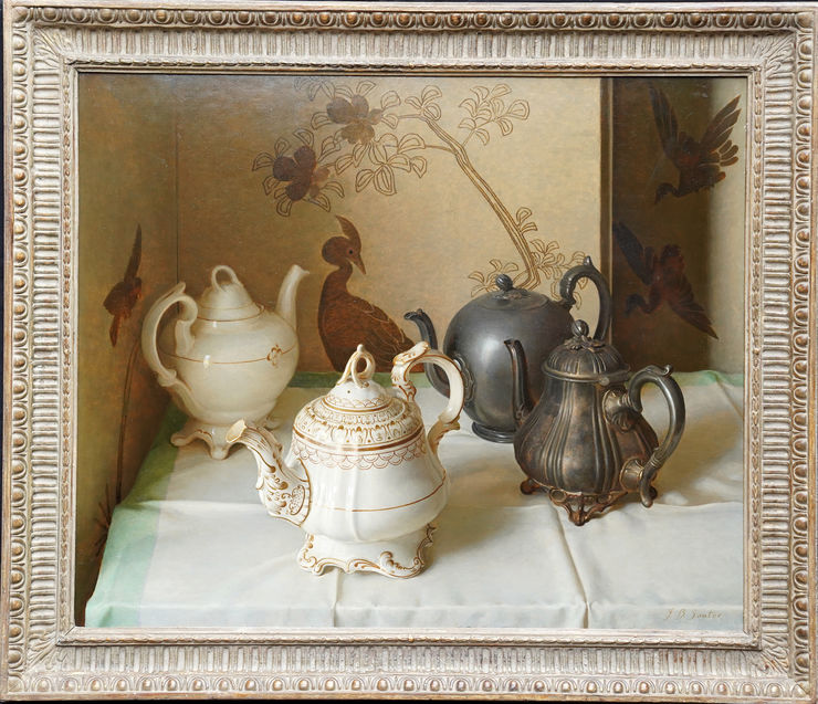 Scottish Still Life of Teapots by John Bulloch Souter at Richard Taylor Fine Art
