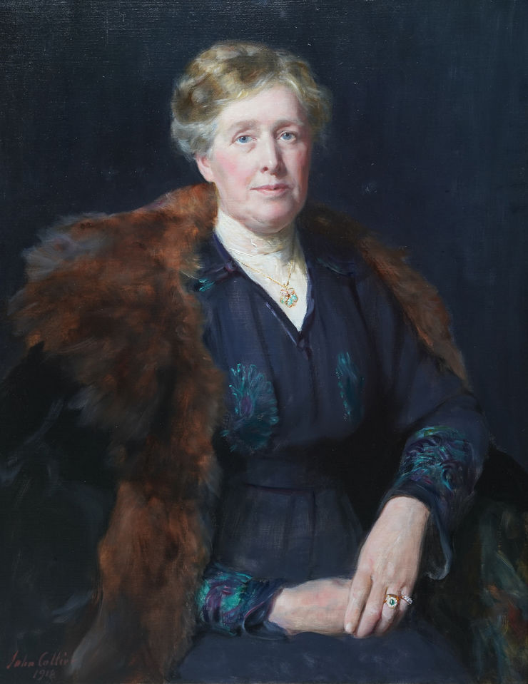 British 1918 Female Portrait by John Collier at Richard Taylor Fine Art